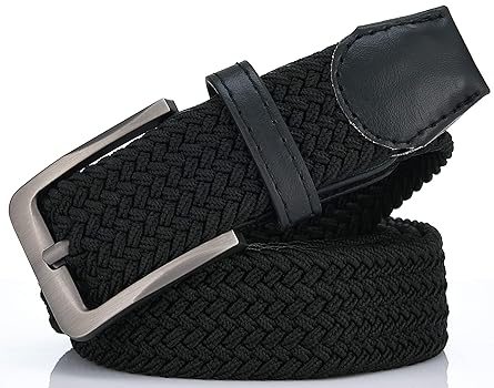 GALLERY SEVEN Woven Elastic Braided Belt For Men - Fabric